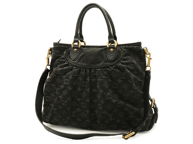 Borsa Tote Louis Vuitton Monogram Denim Neo Cavi GM Nero - vista 3