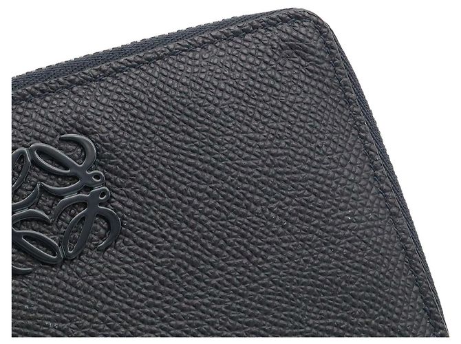 Portamonete in pelle blu navy Loewe - vista 5