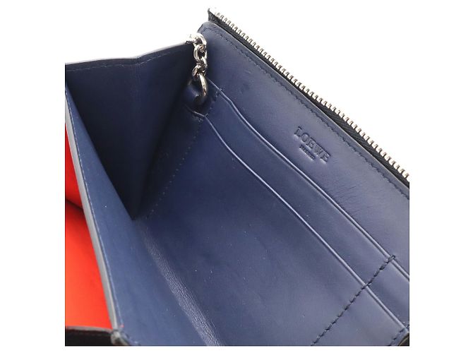 Portamonete in pelle blu navy Loewe - vista 7