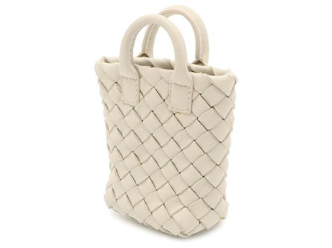 Charm per borsa in pelle Intrecciato Bottega Veneta Bianco Bianco sporco - vista 3