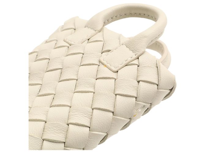 Charm per borsa in pelle Intrecciato Bottega Veneta Bianco Bianco sporco - vista 6