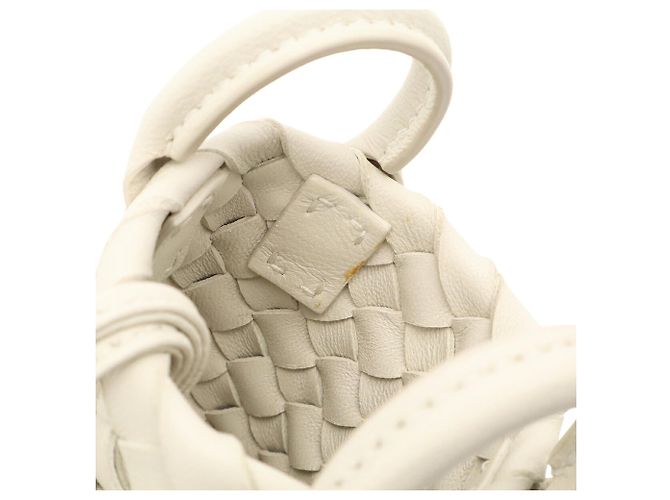 Charm per borsa in pelle Intrecciato Bottega Veneta Bianco Bianco sporco - vista 8