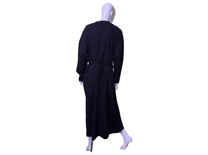Henrik Vibskov Schwarzes asymmetrisches Wickelkleid - Ansicht 6