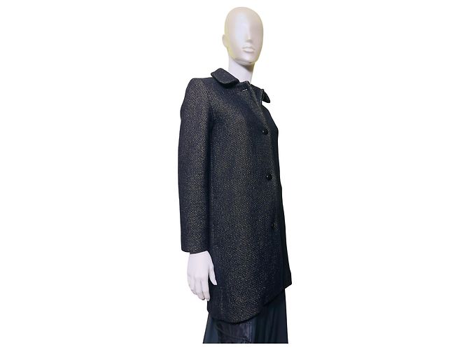 Autre Marque Abrigo de mezcla de lana A.P.C. Dorado Azul oscuro - vista 2