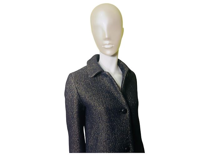 Autre Marque Abrigo de mezcla de lana A.P.C. Dorado Azul oscuro - vista 3