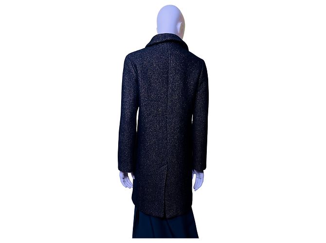 Autre Marque Abrigo de mezcla de lana A.P.C. Dorado Azul oscuro - vista 4