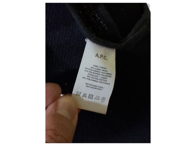 Autre Marque Abrigo de mezcla de lana A.P.C. Dorado Azul oscuro - vista 5