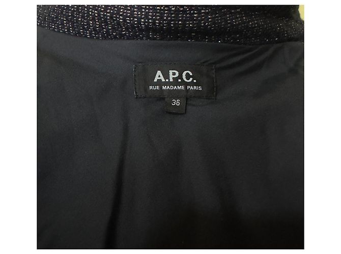 Autre Marque Abrigo de mezcla de lana A.P.C. Dorado Azul oscuro - vista 6