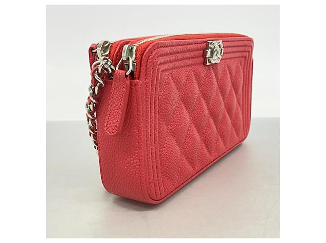 Borsa a tracolla Chanel Boy Chain Rosso - vista 2
