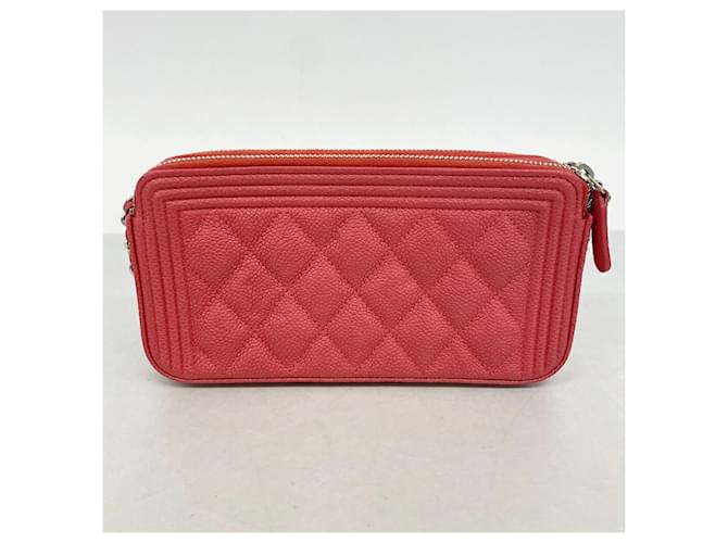 Borsa a tracolla Chanel Boy Chain Rosso - vista 8