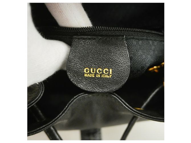 Bamboo Zaino Gucci in pelle nera con bambù Nero - vista 5