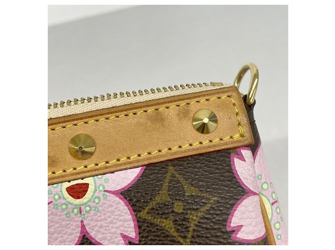 Louis Vuitton Monogram Cherry Blossom Pochette Accessoires Marrone - vista 7