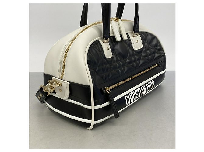 Borsa in pelle Christian Dior Vibe Nero Bianco - vista 2