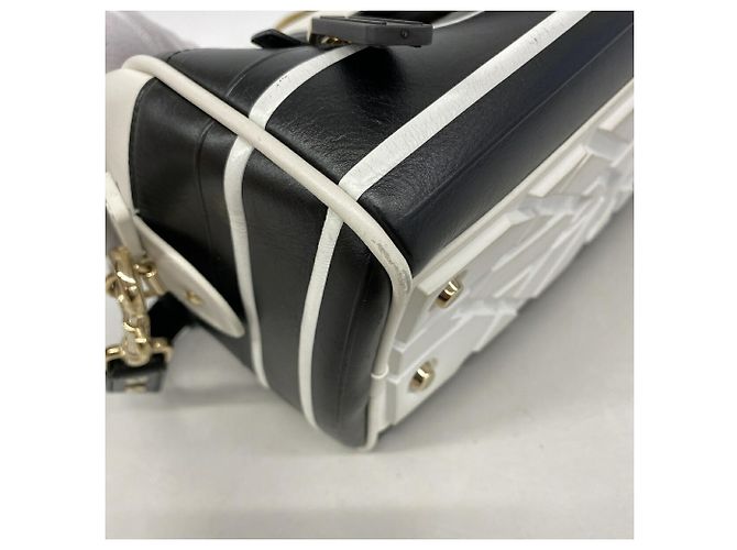 Borsa in pelle Christian Dior Vibe Nero Bianco - vista 6