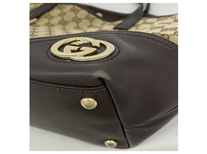Borsa Tote Gucci GG Canvas Marrone Beige - vista 6