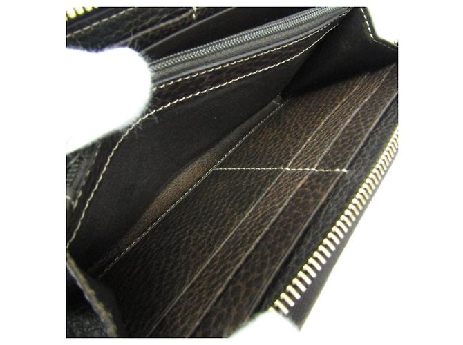 Cartera larga Gucci Bamboo con cremallera redonda Castaño Beige - vista 11