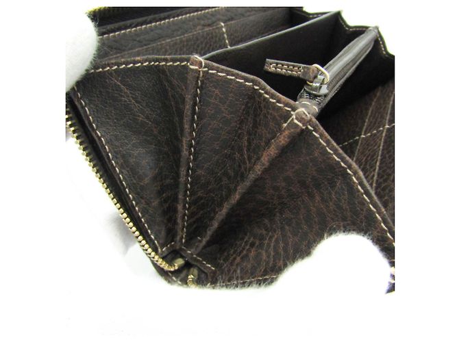 Cartera larga Gucci Bamboo con cremallera redonda Castaño Beige - vista 12