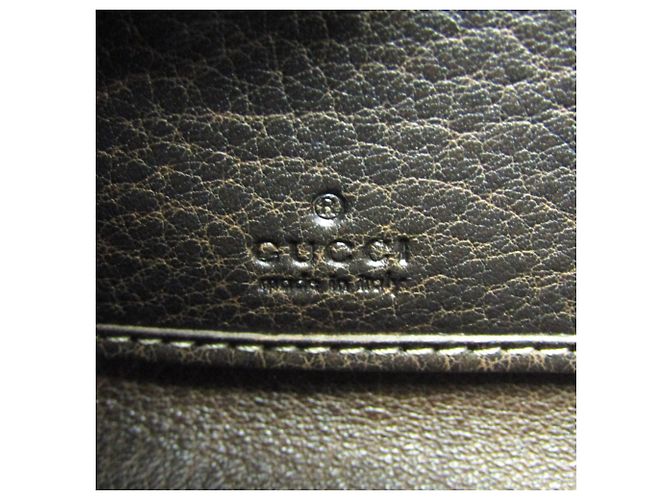 Cartera larga Gucci Bamboo con cremallera redonda Castaño Beige - vista 14