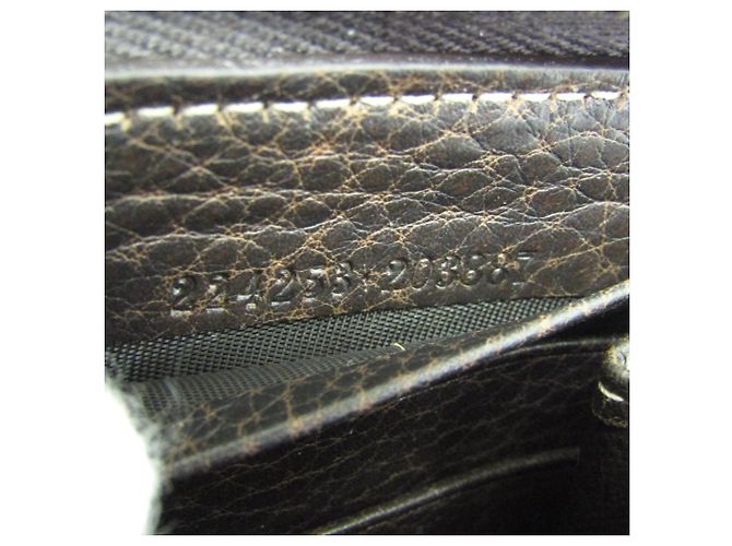 Cartera larga Gucci Bamboo con cremallera redonda Castaño Beige - vista 15