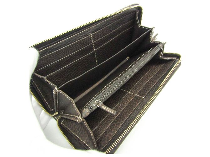Cartera larga Gucci Bamboo con cremallera redonda Castaño Beige - vista 4