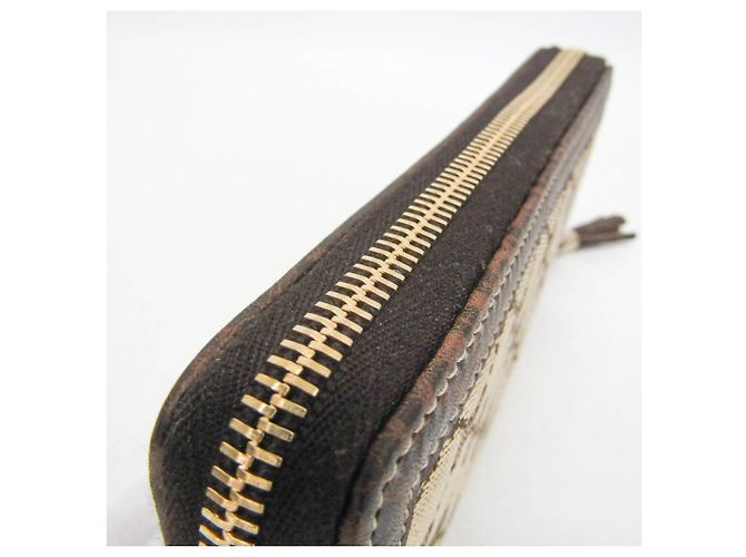 Cartera larga Gucci Bamboo con cremallera redonda Castaño Beige - vista 9
