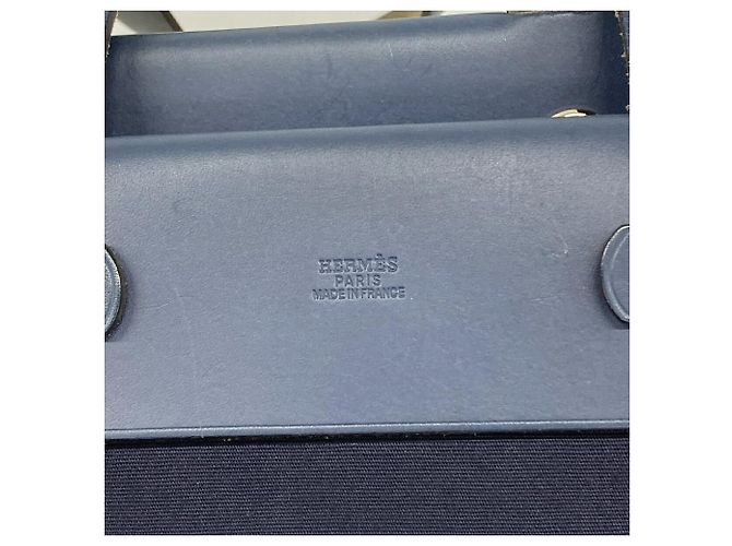 Hermès Borsa Tote Hermes Herbag Cabas Blu navy - vista 5