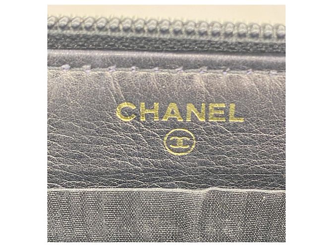 Portafoglio lungo Chanel in vitello granulato nero - vista 4