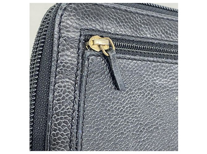 Portafoglio lungo Chanel in vitello granulato nero - vista 7