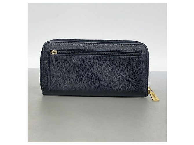 Portafoglio lungo Chanel in vitello granulato nero - vista 8