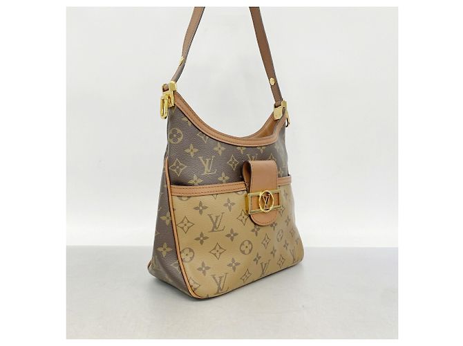 Borsa a tracolla Louis Vuitton Monogram Reverse Hobod Fine PM Marrone - vista 2