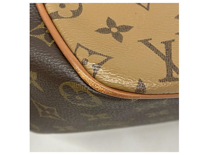 Borsa a tracolla Louis Vuitton Monogram Reverse Hobod Fine PM Marrone - vista 6