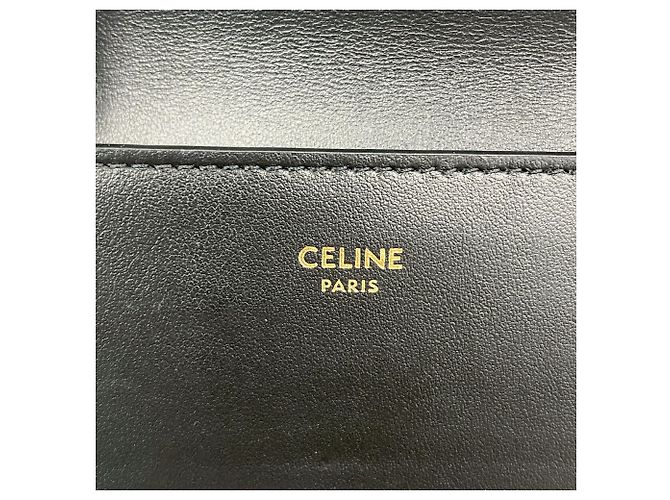 Céline Portafoglio tri-fold in pelle Celine Triomphe Nero - vista 4