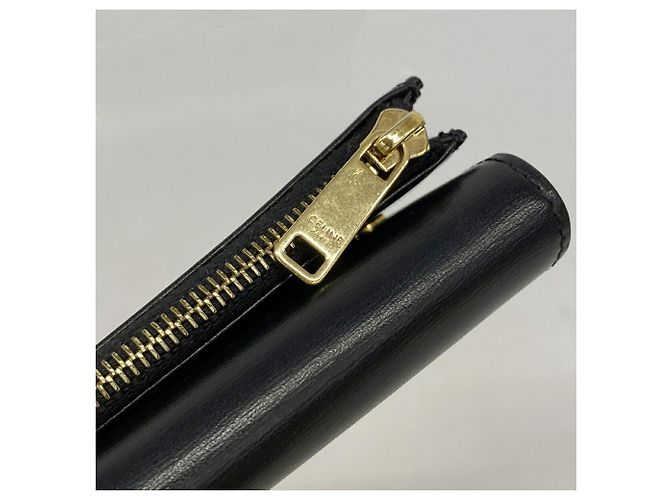 Céline Portafoglio tri-fold in pelle Celine Triomphe Nero - vista 7