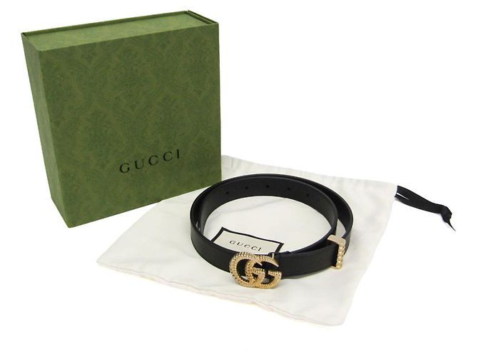 Gucci Torsion Double G Leder-Standardgürtel Schwarz - Ansicht 2