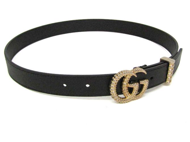 Gucci Torsion Double G Leder-Standardgürtel Schwarz - Ansicht 3