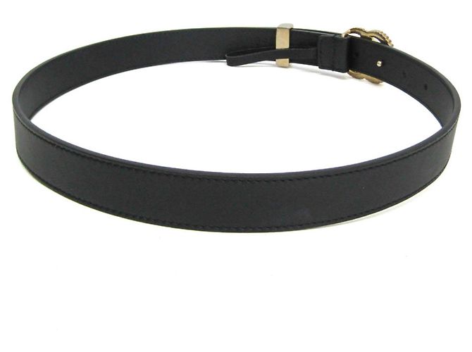 Gucci Torsion Double G Leder-Standardgürtel Schwarz - Ansicht 4