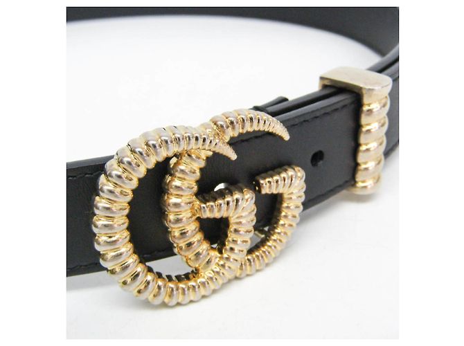 Gucci Torsion Double G Leder-Standardgürtel Schwarz - Ansicht 5