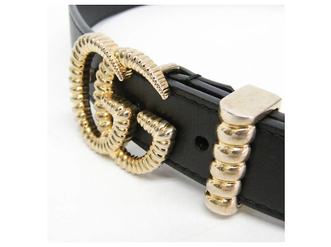 Gucci Torsion Double G Leder-Standardgürtel Schwarz - Ansicht 6