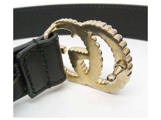 Gucci Torsion Double G Leder-Standardgürtel Schwarz - Ansicht 7
