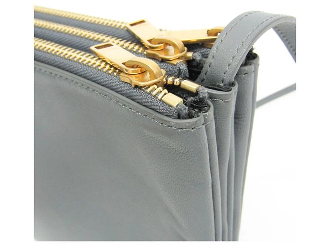 Céline Celine Trio Large 171453 Borsa Crossbody in Pelle Marrone - vista 10