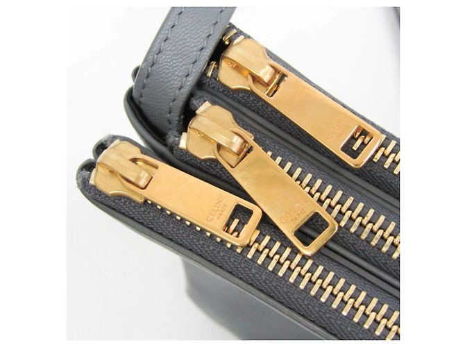 Céline Celine Trio Large 171453 Borsa Crossbody in Pelle Marrone - vista 11