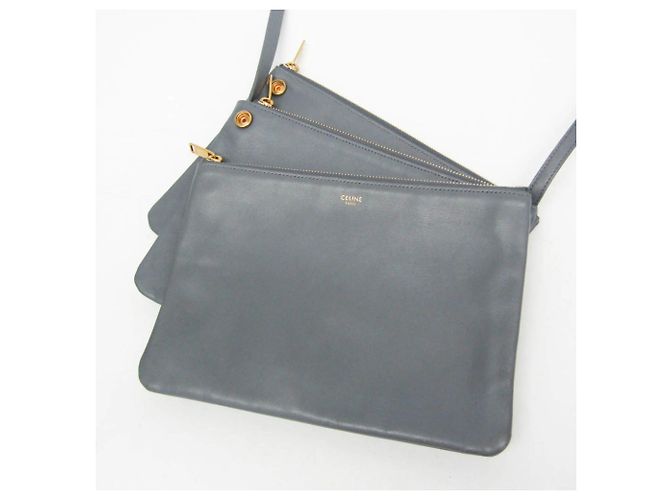 Céline Celine Trio Large 171453 Borsa Crossbody in Pelle Marrone - vista 16