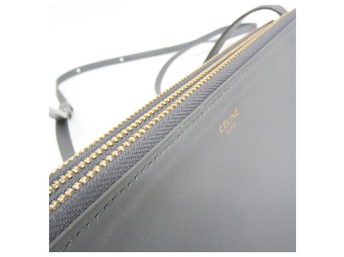 Céline Celine Trio Large 171453 Borsa Crossbody in Pelle Marrone - vista 9