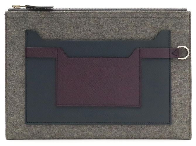 Hermès Borsa a pochette Hermes Toudou 29 Marrone Nero Bordò Blu navy - vista 2