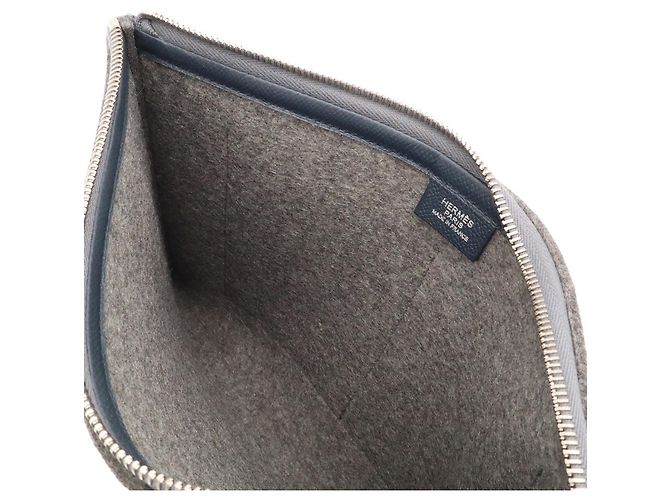 Hermès Borsa a pochette Hermes Toudou 29 Marrone Nero Bordò Blu navy - vista 8