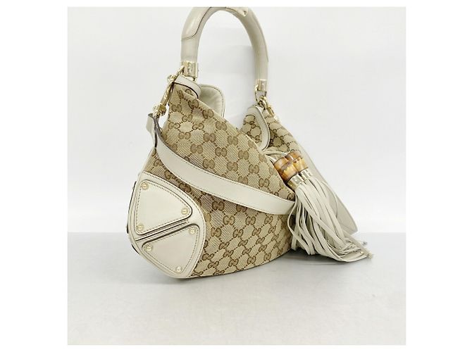 Gucci GG Canvas Bamboo Handbag Brown - view 2