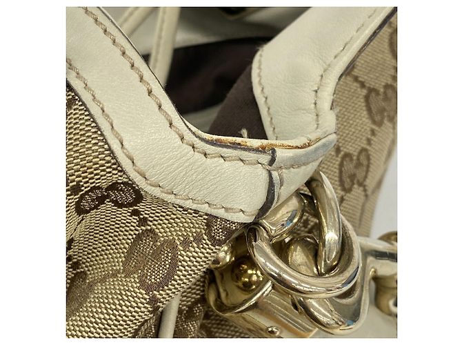 Gucci GG Canvas Bamboo Handbag Brown - view 7