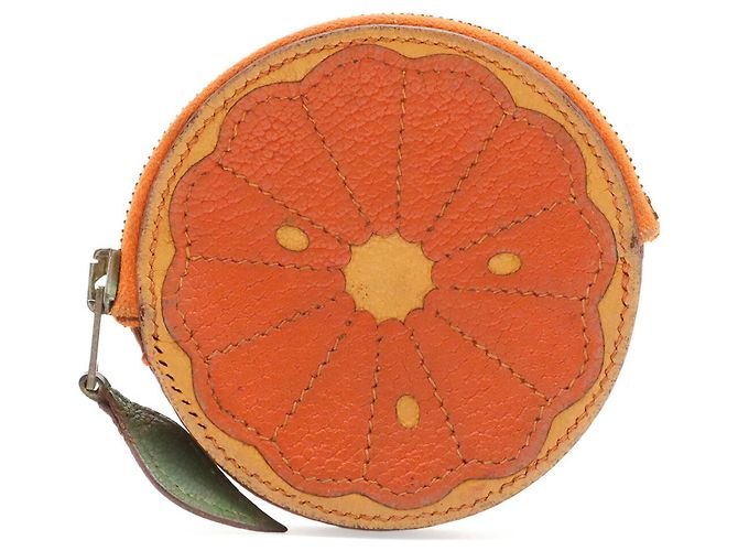 Hermès Portamonete Hermes in verde e arancione - vista 2