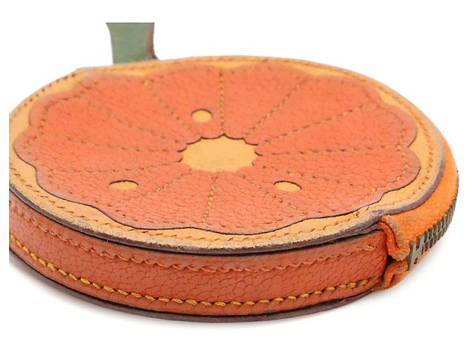 Hermès Portamonete Hermes in verde e arancione - vista 4
