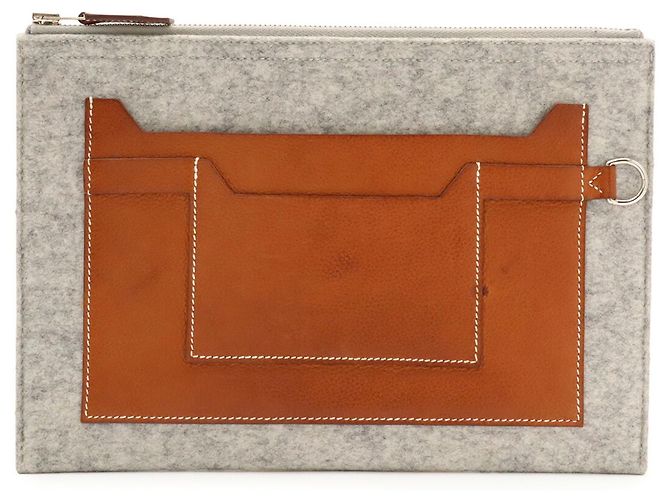 Hermès Borsa a Pochette Hermes Toudou 29 Marrone Grigio - vista 2